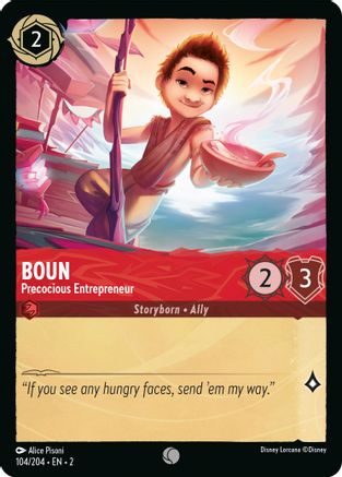 Boun - Precocious Entrepreneur (104/204) - Rise of the Floodborn - Premium Lorcana Single from Rise of the Floodborn - Just $0.08! Shop now at Game Crave Tournament Store