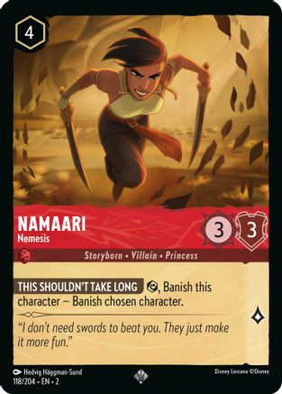 Namaari - Nemesis (118/204) - Rise of the Floodborn - Premium Lorcana Single from Rise of the Floodborn - Just $0.08! Shop now at Game Crave Tournament Store