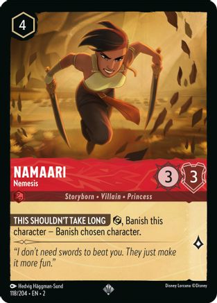 Namaari - Nemesis (118/204) - Rise of the Floodborn Cold Foil - Premium Lorcana Single from Rise of the Floodborn - Just $0.14! Shop now at Game Crave Tournament Store