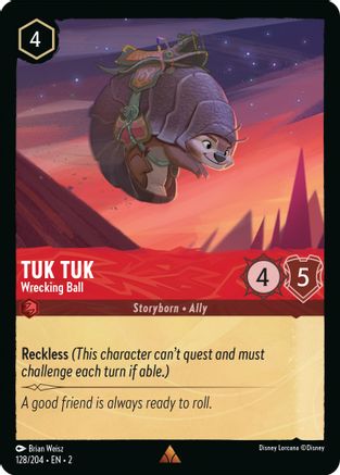 Tuk Tuk - Wrecking Ball (128/204) - Rise of the Floodborn Cold Foil - Premium Lorcana Single from Rise of the Floodborn - Just $0.09! Shop now at Game Crave Tournament Store
