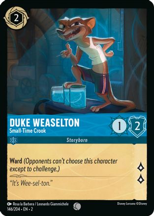 Duke Weaselton - Small-Time Crook (146/204) - Rise of the Floodborn Cold Foil - Premium Lorcana Single from Rise of the Floodborn - Just $0.08! Shop now at Game Crave Tournament Store