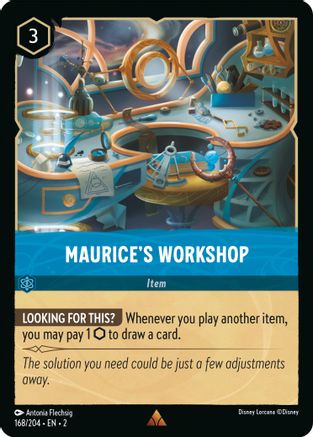 Maurice's Workshop (168/204) - Rise of the Floodborn Cold Foil - Premium Lorcana Single from Rise of the Floodborn - Just $1.65! Shop now at Game Crave Tournament Store