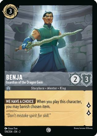 Benja - Guardian of the Dragon Gem (174/204) - Rise of the Floodborn - Premium Lorcana Single from Rise of the Floodborn - Just $0.08! Shop now at Game Crave Tournament Store