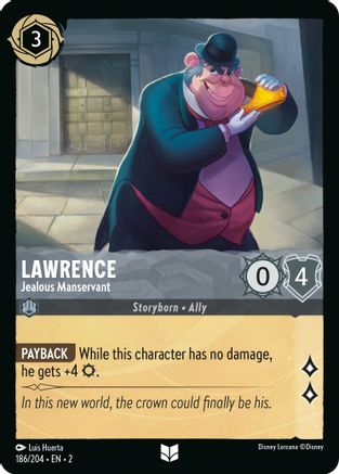 Lawrence - Jealous Manservant (186/204) - Rise of the Floodborn - Premium Lorcana Single from Rise of the Floodborn - Just $0.08! Shop now at Game Crave Tournament Store