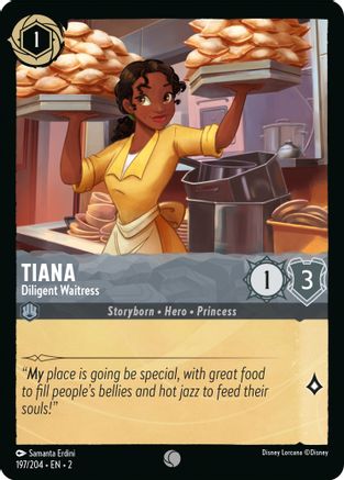 Tiana - Diligent Waitress (197/204) - Rise of the Floodborn - Premium Lorcana Single from Rise of the Floodborn - Just $0.08! Shop now at Game Crave Tournament Store