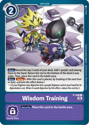 Wisdom Training (Blast Ace Box Topper) (P-108) - Digimon Promotion Cards Foil - Premium Digimon Single from Bandai - Just $1.62! Shop now at Game Crave Tournament Store