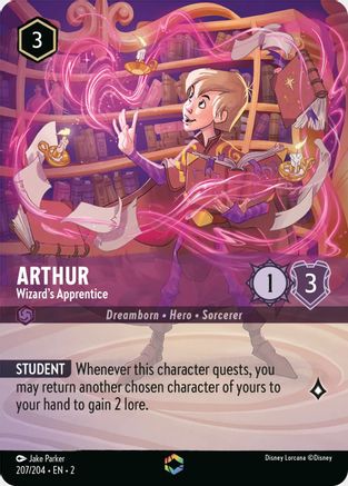Arthur - Wizard's Apprentice (Alternate Art) (207/204) - Rise of the Floodborn Holofoil - Premium Lorcana Single from Rise of the Floodborn - Just $12.84! Shop now at Game Crave Tournament Store