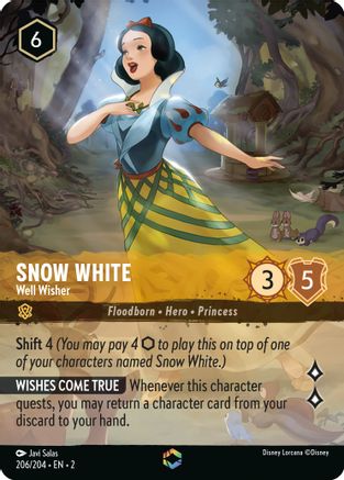 Snow White - Well Wisher (Alternate Art) (206/204) - Rise of the Floodborn Holofoil - Premium Lorcana Single from Rise of the Floodborn - Just $22.13! Shop now at Game Crave Tournament Store
