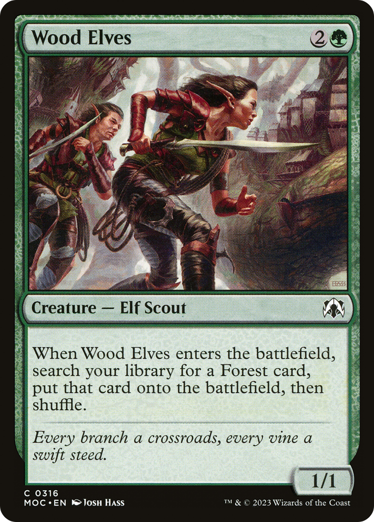 Wood Elves (MOC-316) - March of the Machine Commander - Premium MTG Single from Wizards of the Coast - Just $0.38! Shop now at Game Crave Tournament Store
