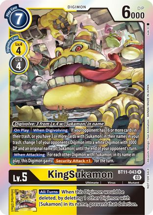 KingSukamon (Winner Pack -Blast Ace-) (BT11-043) - Dimensional Phase Foil - Premium Digimon Single from Bandai - Just $0.62! Shop now at Game Crave Tournament Store