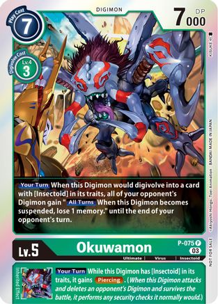 Okuwamon (Winner Pack -Blast Ace-) (P-075) - Digimon Promotion Cards Foil - Premium Digimon Single from Bandai - Just $0.63! Shop now at Game Crave Tournament Store