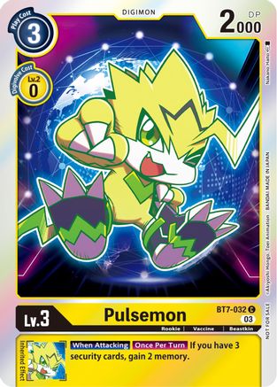 Pulsemon (Official Tournament Pack Vol.11) (BT7-032) - Next Adventure Foil - Premium Digimon Single from Bandai - Just $0.08! Shop now at Game Crave Tournament Store
