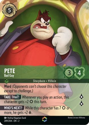 Pete - Bad Guy (Alternate Art) (209/204) - Rise of the Floodborn Holofoil - Premium Lorcana Single from Rise of the Floodborn - Just $11.31! Shop now at Game Crave Tournament Store