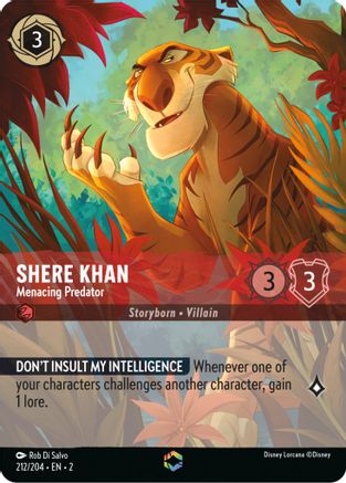 Shere Khan - Menacing Predator (Alternate Art) (212/204) - Rise of the Floodborn Holofoil - Premium Lorcana Single from Rise of the Floodborn - Just $16.71! Shop now at Game Crave Tournament Store