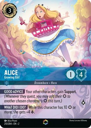 Alice - Growing Girl (Alternate Art) (213/204) - Rise of the Floodborn Holofoil - Premium Lorcana Single from Rise of the Floodborn - Just $33.52! Shop now at Game Crave Tournament Store