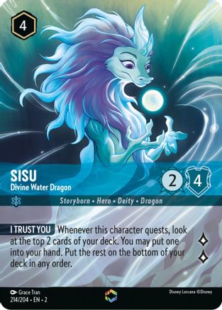 Sisu - Divine Water Dragon (Alternate Art) (214/204) - Rise of the Floodborn Holofoil - Premium Lorcana Single from Rise of the Floodborn - Just $14.04! Shop now at Game Crave Tournament Store