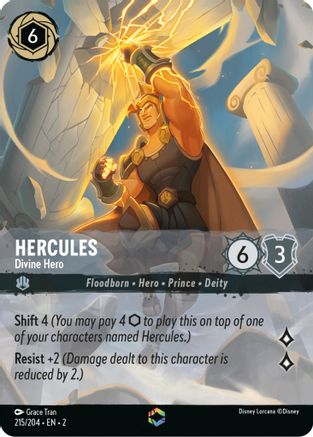 Hercules - Divine Hero (Alternate Art) (215/204) - Rise of the Floodborn Holofoil - Premium Lorcana Single from Rise of the Floodborn - Just $15.82! Shop now at Game Crave Tournament Store