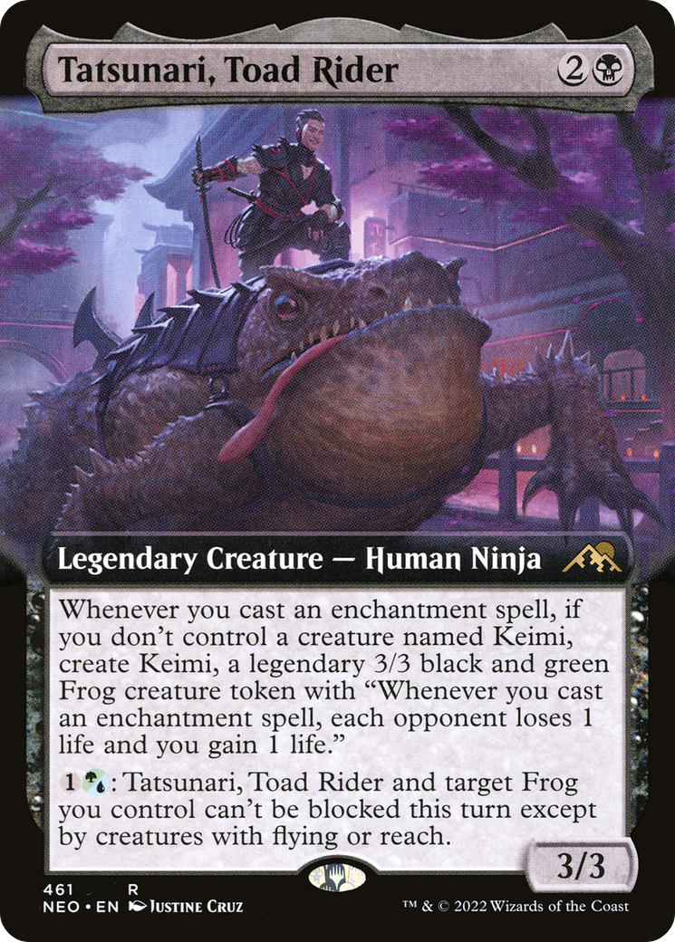 Tatsunari, Toad Rider (NEO-461) - Kamigawa: Neon Dynasty: (Extended Art) - Premium MTG Single from Wizards of the Coast - Just $0.08! Shop now at Game Crave Tournament Store