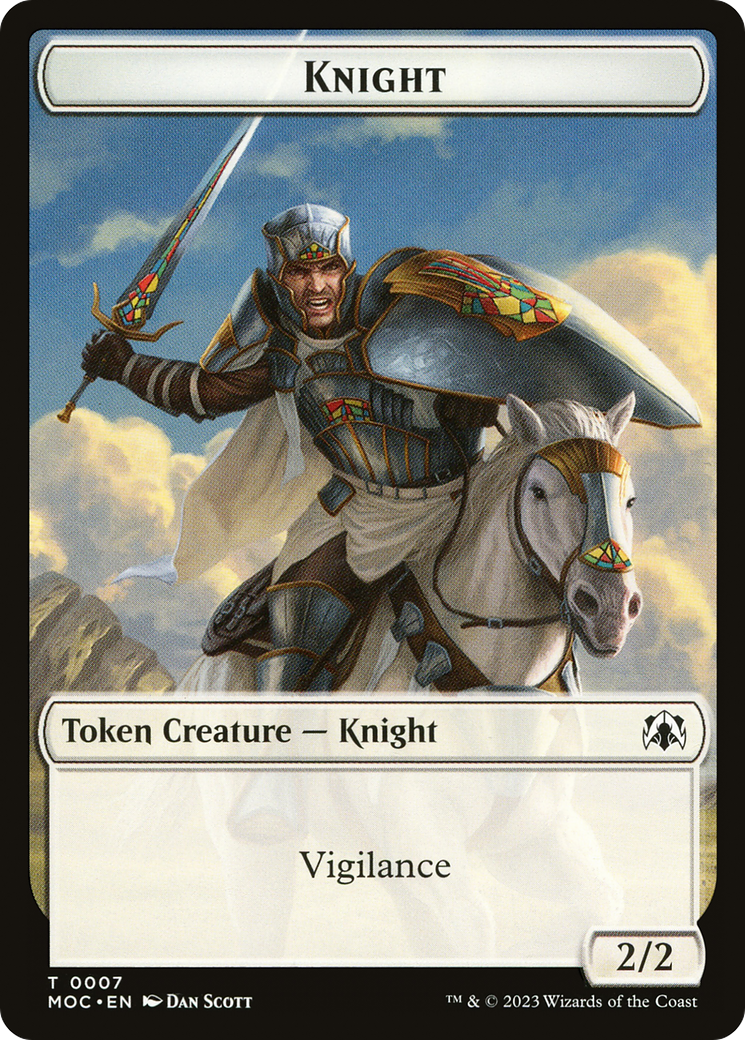 Knight (TMOC-007) - March of the Machine Commander Tokens - Premium MTG Single from Wizards of the Coast - Just $0! Shop now at Game Crave Tournament Store