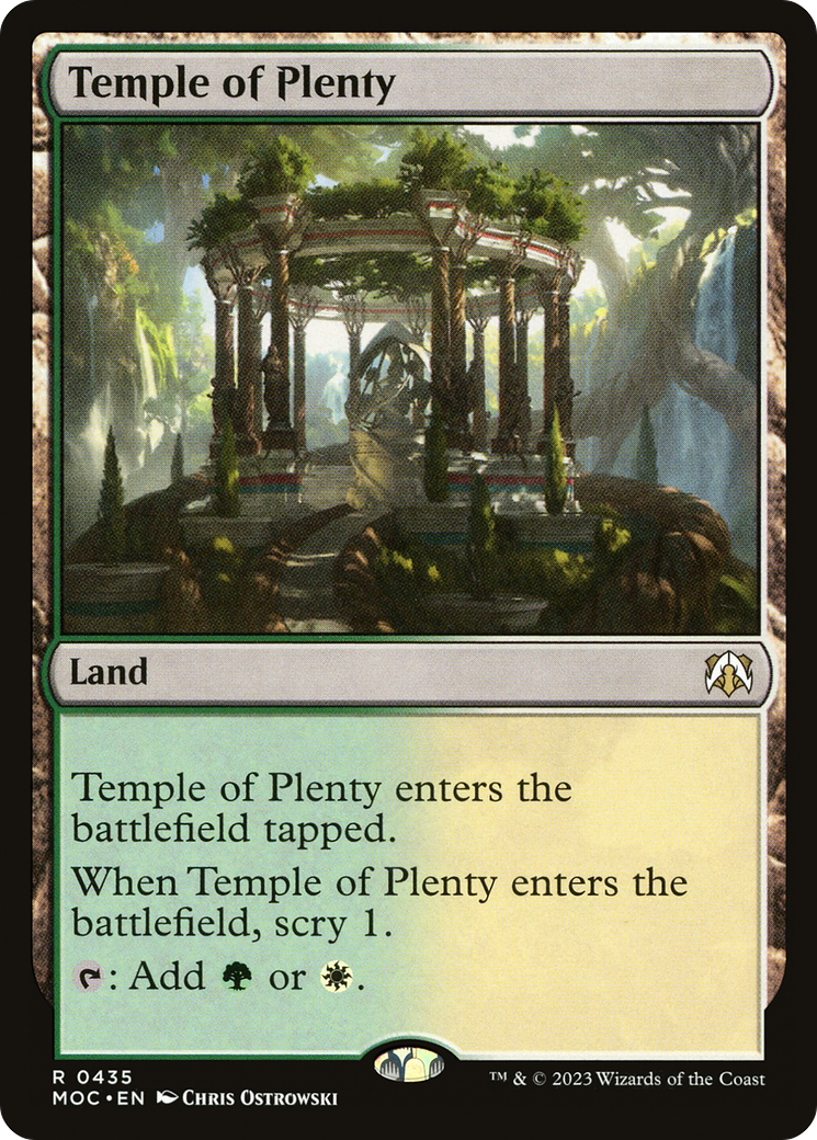 Temple of Plenty (MOC-435) - March of the Machine Commander - Premium MTG Single from Wizards of the Coast - Just $0.08! Shop now at Game Crave Tournament Store