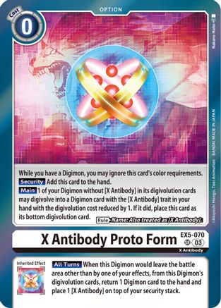 X Antibody Proto Form (EX5-070) - Animal Colosseum Foil - Premium Digimon Single from Bandai - Just $34.01! Shop now at Game Crave Tournament Store