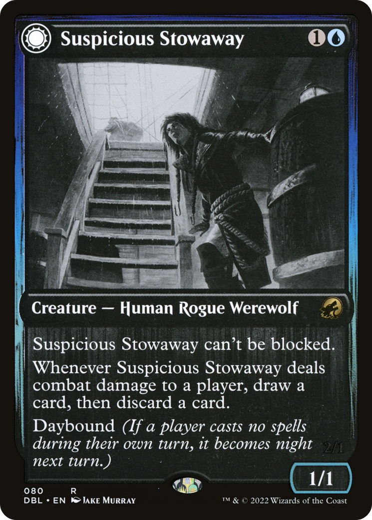Suspicious Stowaway // Seafaring Werewolf (DBL-080) - Innistrad: Double Feature: (Double Faced Transform) - Premium MTG Single from Wizards of the Coast - Just $0.25! Shop now at Game Crave Tournament Store