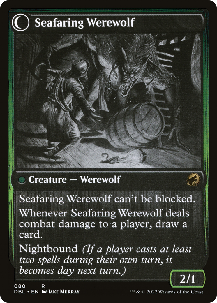 Suspicious Stowaway // Seafaring Werewolf (DBL-080) - Innistrad: Double Feature: (Double Faced Transform) Foil - Premium MTG Single from Wizards of the Coast - Just $2.94! Shop now at Game Crave Tournament Store