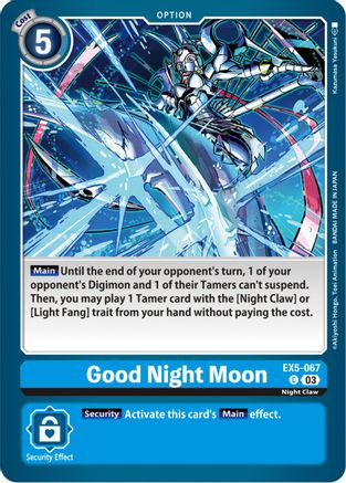 Good Night Moon (EX5-067) - Animal Colosseum - Premium Digimon Single from Bandai - Just $0.25! Shop now at Game Crave Tournament Store