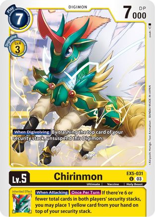 Chirinmon (EX5-031) - Animal Colosseum - Premium Digimon Single from Bandai - Just $0.25! Shop now at Game Crave Tournament Store