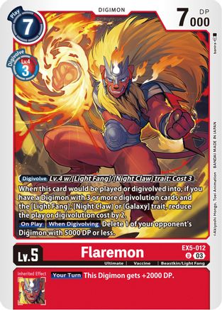 Flaremon (EX5-012) - Animal Colosseum - Premium Digimon Single from Bandai - Just $0.25! Shop now at Game Crave Tournament Store