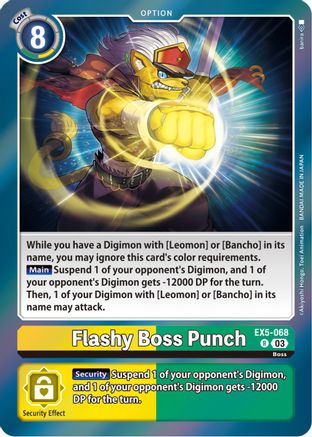 Flashy Boss Punch (EX5-068) - Animal Colosseum Foil - Premium Digimon Single from Bandai - Just $0.25! Shop now at Game Crave Tournament Store