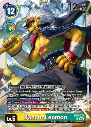 BanchoLeomon (EX5-034) - Animal Colosseum Foil - Premium Digimon Single from Bandai - Just $0.60! Shop now at Game Crave Tournament Store