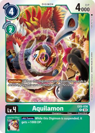Aquilamon (EX5-036) - Animal Colosseum Foil - Premium Digimon Single from Bandai - Just $0.25! Shop now at Game Crave Tournament Store