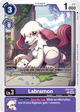 Labramon (EX5-057) - Animal Colosseum - Premium Digimon Single from Bandai - Just $0.25! Shop now at Game Crave Tournament Store