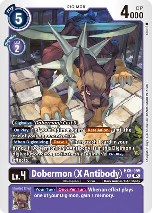 Dobermon (X Antibody) (EX5-059) - Animal Colosseum - Premium Digimon Single from Bandai - Just $0.60! Shop now at Game Crave Tournament Store