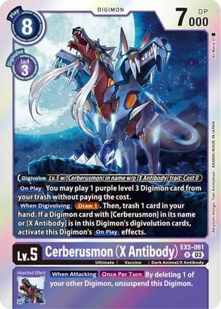 Cerberusmon (X Antibody) (EX5-061) - Animal Colosseum Foil - Premium Digimon Single from Bandai - Just $0.25! Shop now at Game Crave Tournament Store