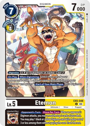 Etemon (EX5-048) - Animal Colosseum - Premium Digimon Single from Bandai - Just $0.29! Shop now at Game Crave Tournament Store
