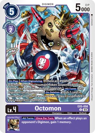 Octomon (EX5-058) - Animal Colosseum - Premium Digimon Single from Bandai - Just $0.25! Shop now at Game Crave Tournament Store