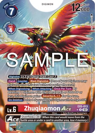 Zhuqiaomon Ace (Alternate Art) (EX5-013) - Animal Colosseum Foil - Premium Digimon Single from Bandai - Just $1.94! Shop now at Game Crave Tournament Store