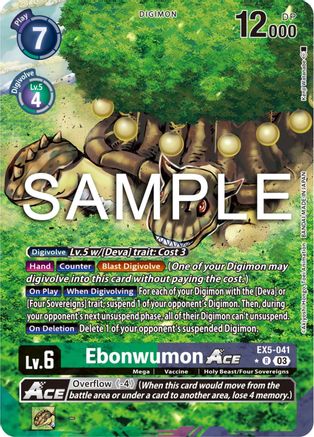 Ebonwumon Ace (Alternate Art) (EX5-041) - Animal Colosseum Foil - Premium Digimon Single from Bandai - Just $1.85! Shop now at Game Crave Tournament Store
