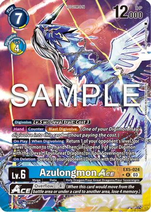 Azulongmon Ace (Alternate Art) (EX5-024) - Animal Colosseum Foil - Premium Digimon Single from Bandai - Just $2.22! Shop now at Game Crave Tournament Store