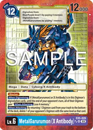 MetalGarurumon (X Antibody) (2 Star Alternate Art) (EX5-026) - Animal Colosseum Foil - Premium Digimon Single from Bandai - Just $36.64! Shop now at Game Crave Tournament Store
