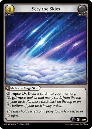 Scry the Skies (ALCHEMICAL REVOLUTION) Foil - Premium Grand Archive Single from Alchemical Revolution - Just $3.79! Shop now at Game Crave Tournament Store