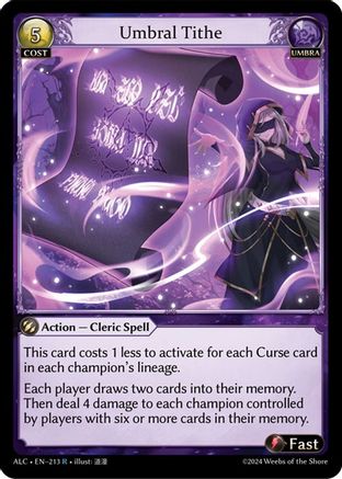 Umbral Tithe (ALCHEMICAL REVOLUTION) Foil - Premium Grand Archive Single from Alchemical Revolution - Just $27.64! Shop now at Game Crave Tournament Store