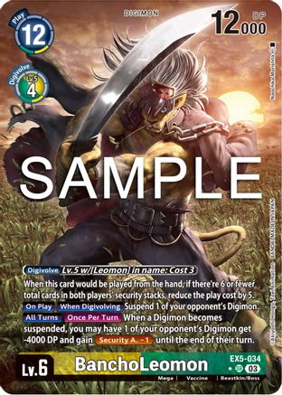 BanchoLeomon (Alternate Art) (EX5-034) - Animal Colosseum Foil - Premium Digimon Single from Bandai - Just $2.44! Shop now at Game Crave Tournament Store