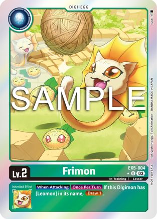 Frimon (Animal Colosseum Box Promotion Pack) (EX5-004) - Animal Colosseum Foil - Premium Digimon Single from Bandai - Just $0.58! Shop now at Game Crave Tournament Store