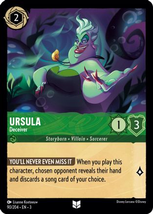 Ursula - Deceiver (90/204) - Into the Inklands - Premium Lorcana Single from Into the Inklands - Just $0.28! Shop now at Game Crave Tournament Store