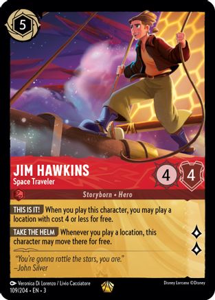 Jim Hawkins - Space Traveler (109/204) - Into the Inklands Cold Foil - Premium Lorcana Single from Into the Inklands - Just $4.93! Shop now at Game Crave Tournament Store
