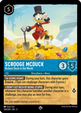 Scrooge McDuck - Richest Duck in the World (154/204) - Into the Inklands Cold Foil - Premium Lorcana Single from Into the Inklands - Just $0.26! Shop now at Game Crave Tournament Store
