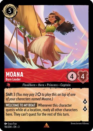 Moana - Born Leader (116/204) - Into the Inklands - Premium Lorcana Single from Into the Inklands - Just $0.25! Shop now at Game Crave Tournament Store